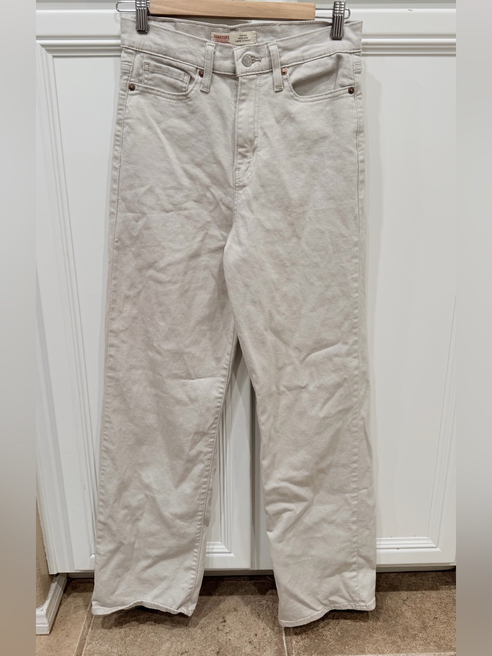 Levi's Off-White Straight-Leg stretch denim Chinos